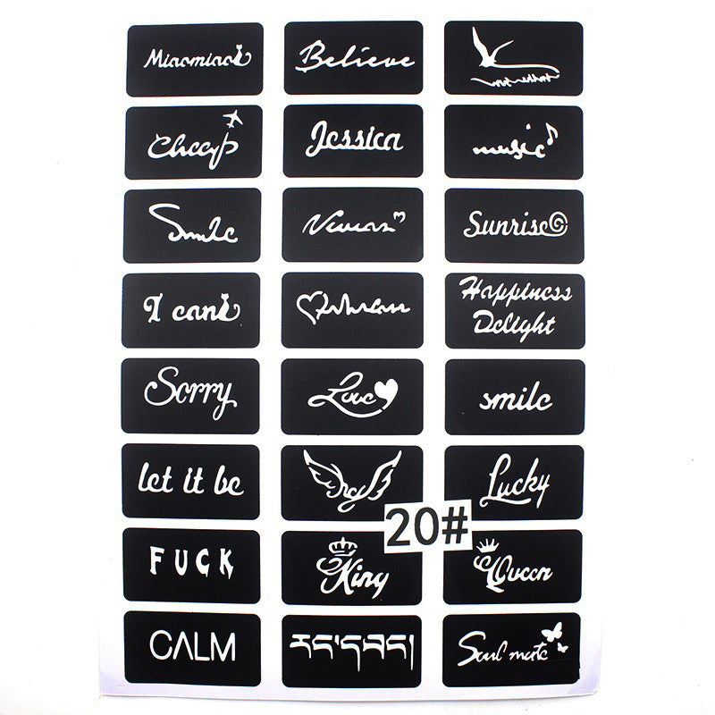 Hollow Tattoo Mold Women's Spray Paint