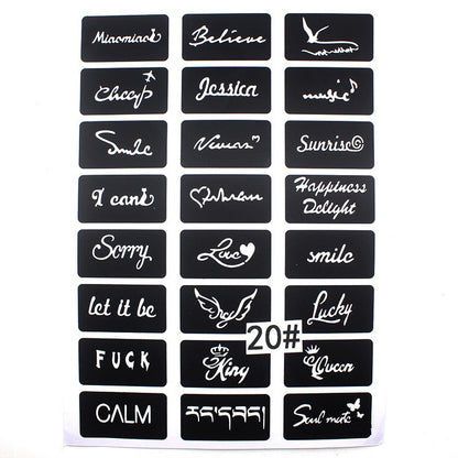 Hollow Tattoo Mold Women's Spray Paint