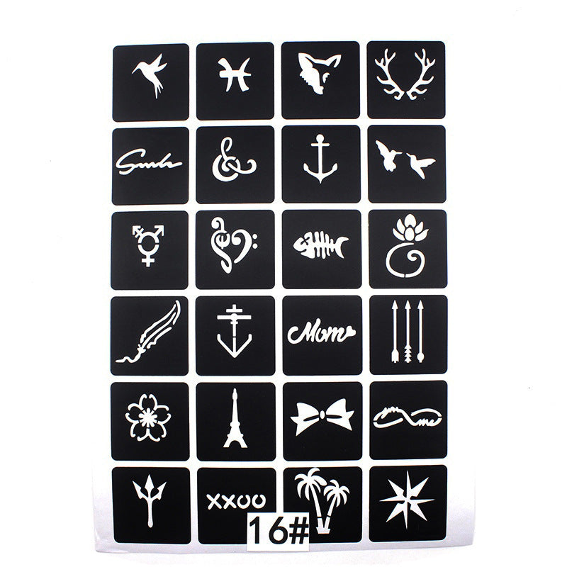 Hollow Tattoo Mold Women's Spray Paint