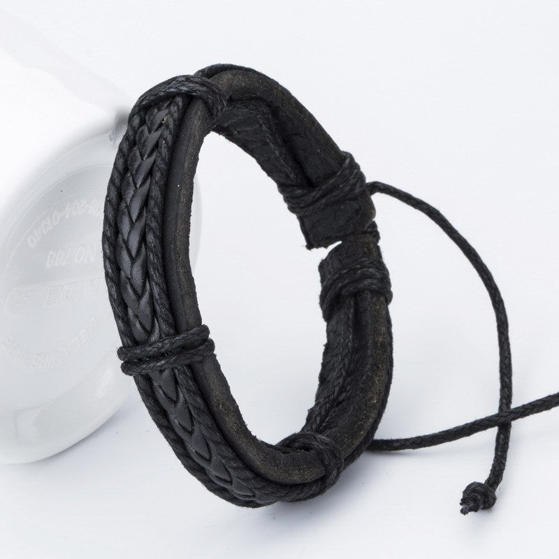 Multilayer leather bracelet