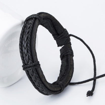 Multilayer leather bracelet