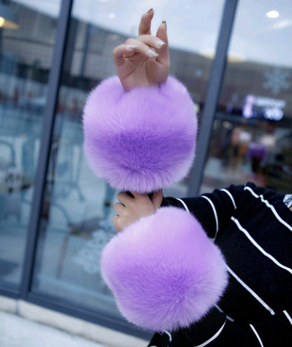 Warm sleeves fur fur cuff gloves windproof cuffs bracelets imitation rabbit fur imitation fox fur wristbands hand ring