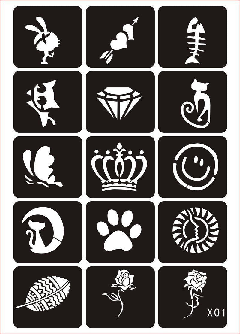 Hollow Tattoo Mold Women's Spray Paint