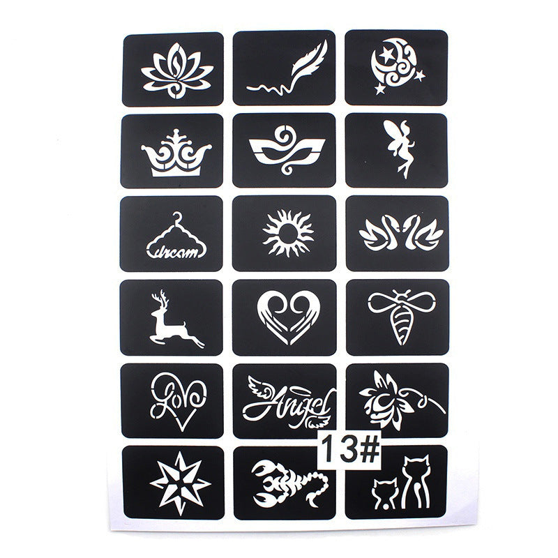 Hollow Tattoo Mold Women's Spray Paint