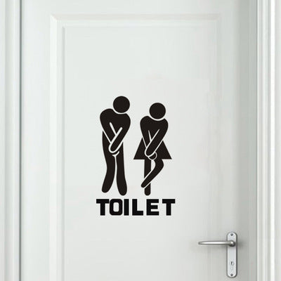 Mr. & Mrs. Quotes Toilet Door Sticker Fashion Bathroom Door Decals Diy Waterproof Wall Art Vinyl Removable Poster Home Decor
