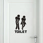 Mr. & Mrs. Quotes Toilet Door Sticker Fashion Bathroom Door Decals Diy Waterproof Wall Art Vinyl Removable Poster Home Decor