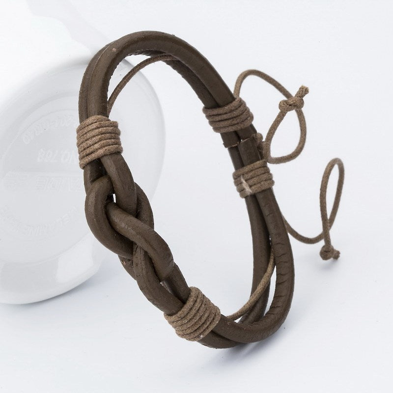 Multilayer leather bracelet