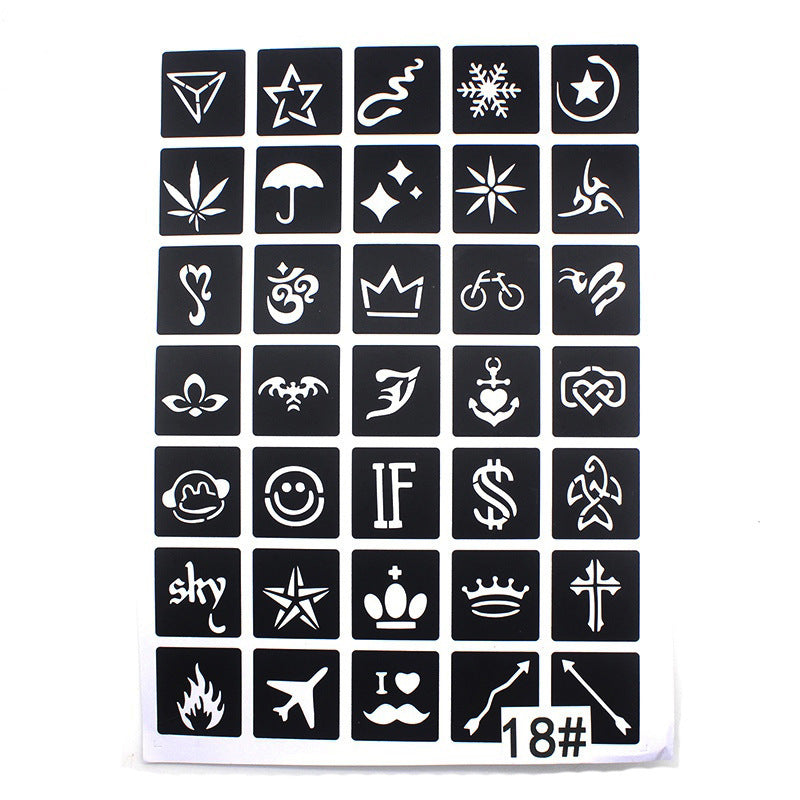 Hollow Tattoo Mold Women's Spray Paint