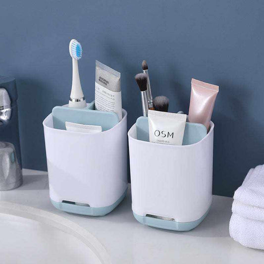 Bathroom Toothpaste Storage Compartment Cosmetics Shelf Organizer