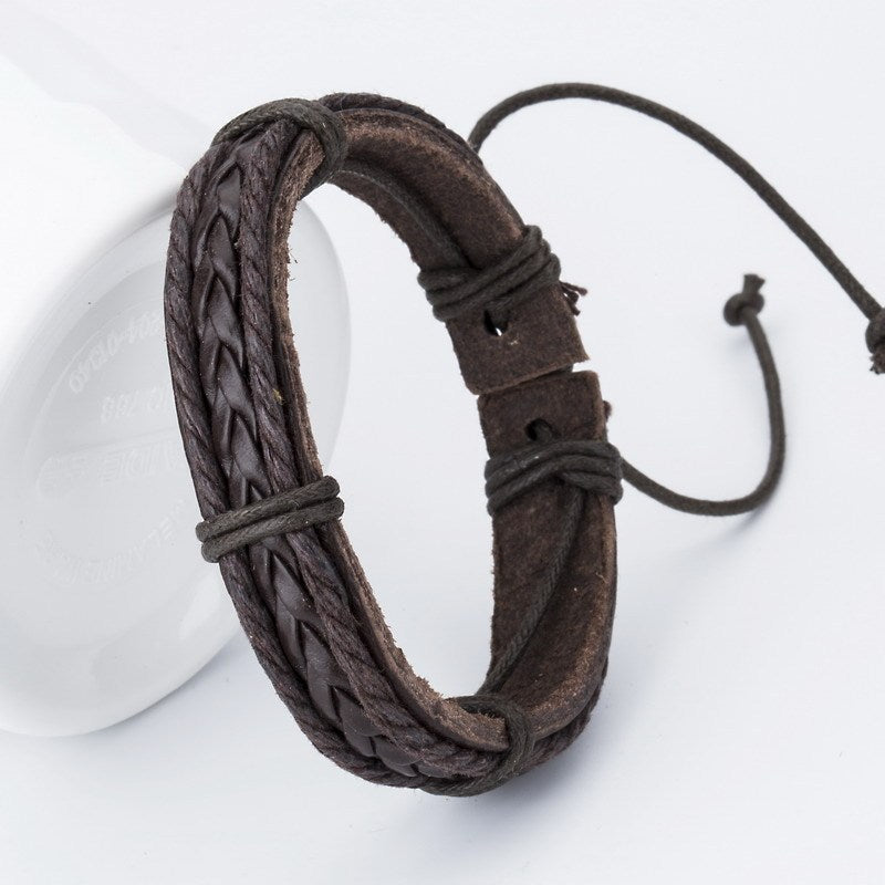 Multilayer leather bracelet