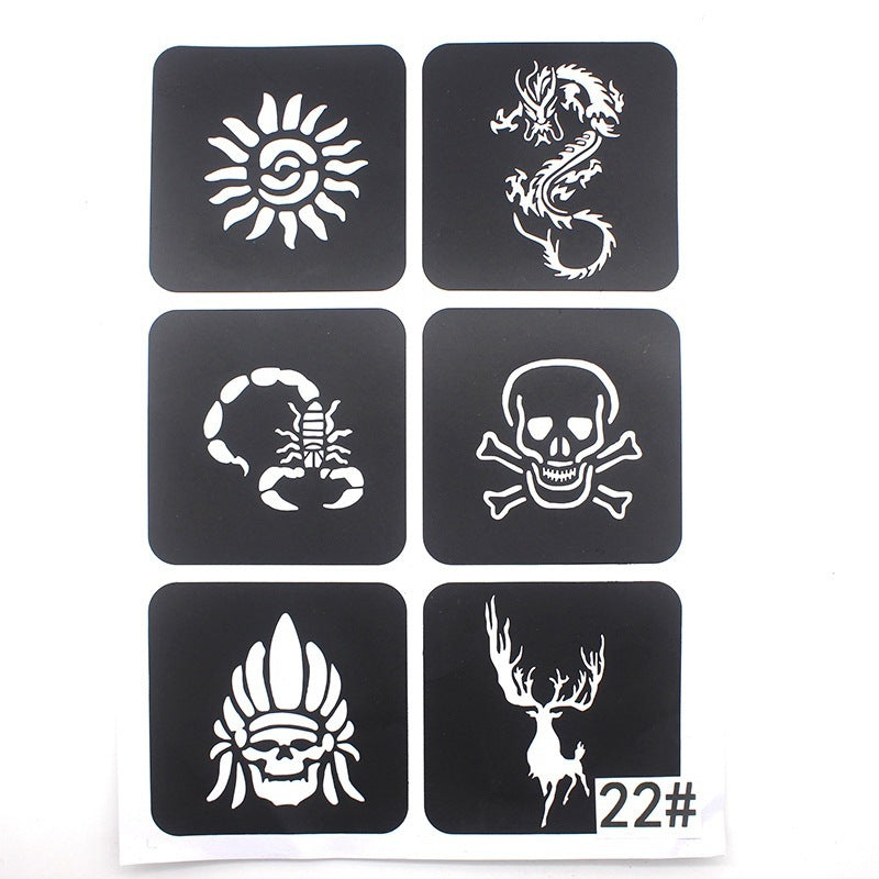 Hollow Tattoo Mold Women's Spray Paint