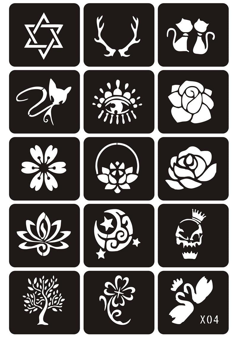 Hollow Tattoo Mold Women's Spray Paint