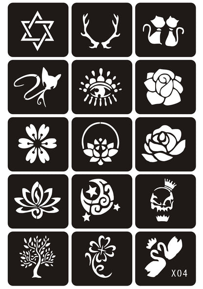 Hollow Tattoo Mold Women's Spray Paint