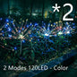 New Ground Plug Solar Fireworks Light LED Light String Copper Wire Outdoor Garden Decoration Star Lights Christmas Lights
