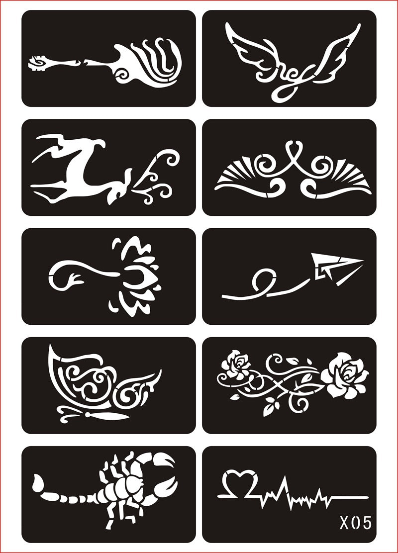 Hollow Tattoo Mold Women's Spray Paint