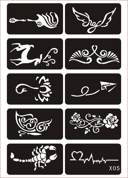 Hollow Tattoo Mold Women's Spray Paint